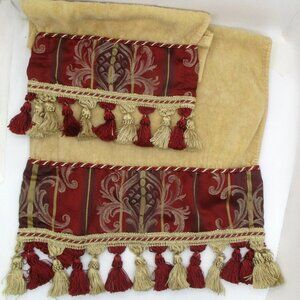 Coscill Elegant Towel Set Of 2 With Tassels Decorative Trim 25X15"& 17X10"  DA